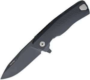 LionSTEEL ROK Framelock Black M390 Folding Knife Italy