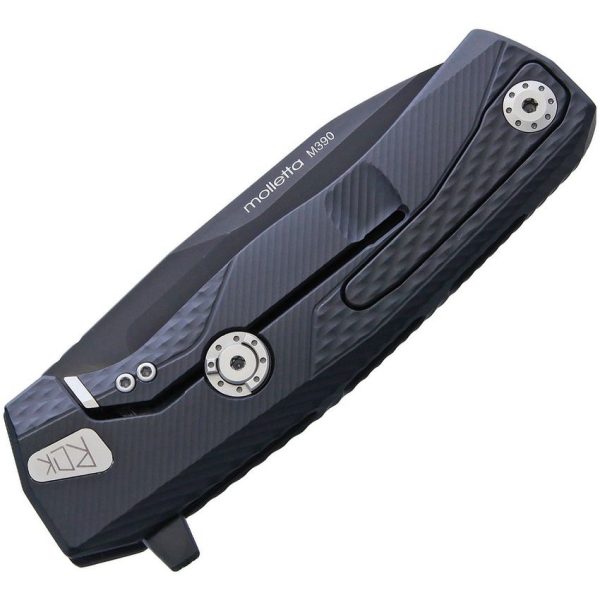 LionSTEEL ROK Framelock Black M390 Folding Knife Italy