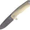 LionSTEEL ROK Titanium Framelock Gold Damascus