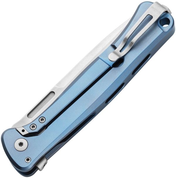 LionSTEEL Skinny Framelock Blue Ti Folding Knife CPM MagnaCut
