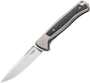 Lionsteel Skinny Framelock Gray Ti CPM MagnaCut Folding Knife