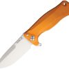 LionSTEEL SR11 Satin Orange Framelock Folding Knife Sleipner