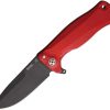 LionSTEEL SR11 Black Red Framelock Folding Knife Sleipner Steel