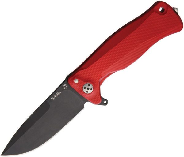 LionSTEEL SR11 Black Red Framelock Folding Knife Sleipner Steel