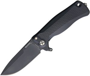 LionSTEEL SR22 Framelock Black Folding Knife Sleipner Steel