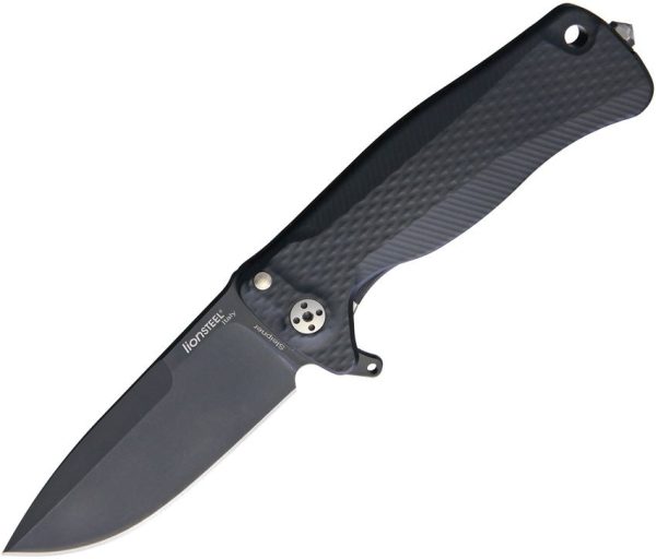 LionSTEEL SR22 Framelock Black Folding Knife Sleipner Steel