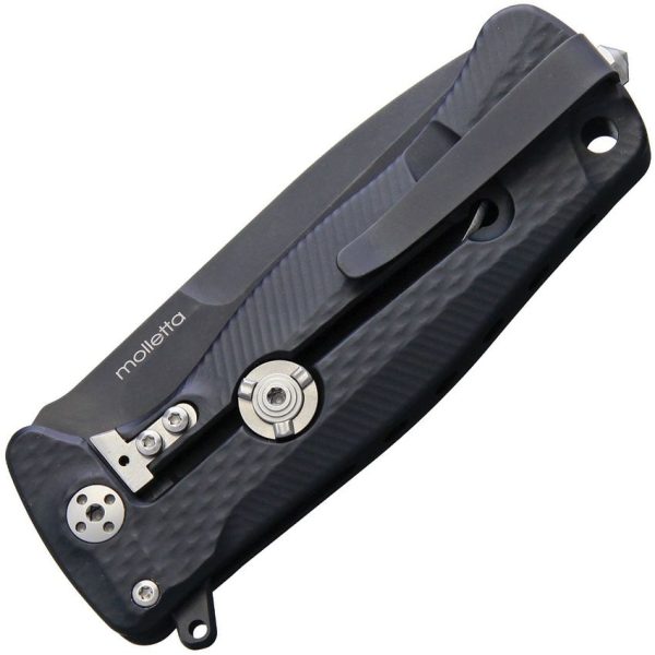 LionSTEEL SR22 Framelock Black Folding Knife Sleipner Steel