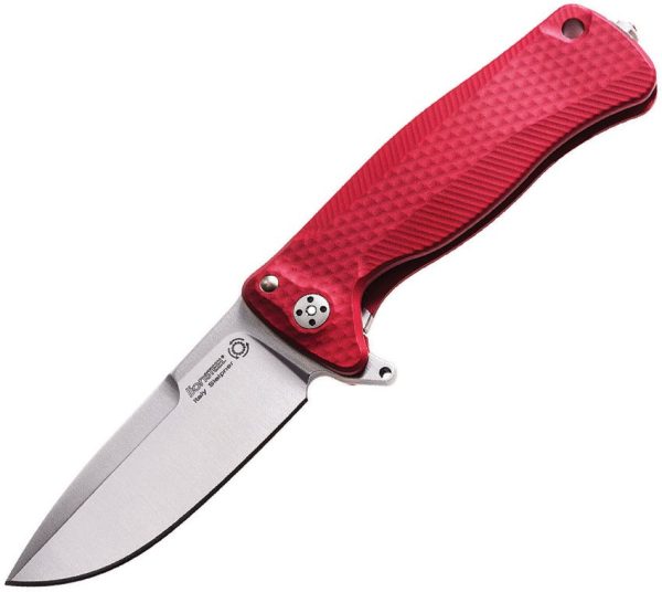 LionSTEEL SR22 Framelock Red Aluminum Sleipner Folding Knife