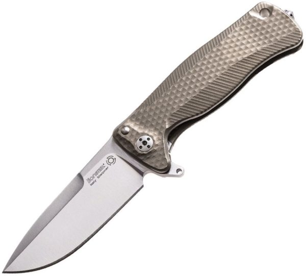 LionSTEEL SR22 Framelock Folding Knife Sleipner Steel Bronze Titanium
