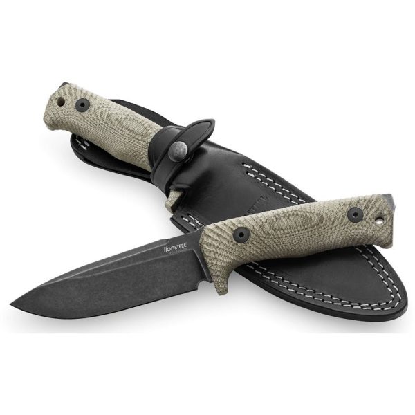 LionSTEEL T5 Fixed Blade Niolox Steel Green Micarta Knife