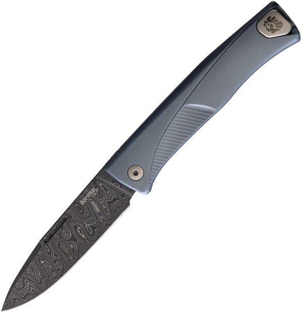 LSTTLDBL.jpg LionSTEEL Thrill Folder Blue Titanium Damascus