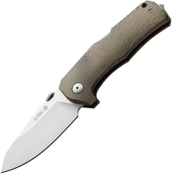 LSTTM1CVG.jpg LionSTEEL TM1 Lockback Folding Knife Green Micarta Sleipner