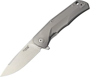 LionSTEEL TRE Titanium Gray Folding Knife M390 Blade Italy