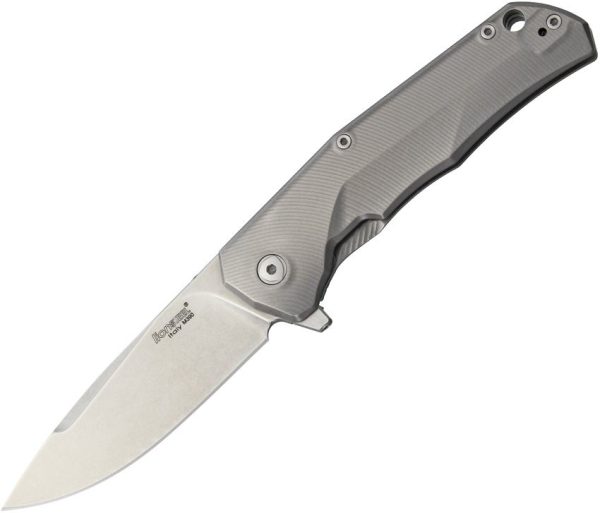 LionSTEEL TRE Titanium Gray Folding Knife M390 Blade Italy