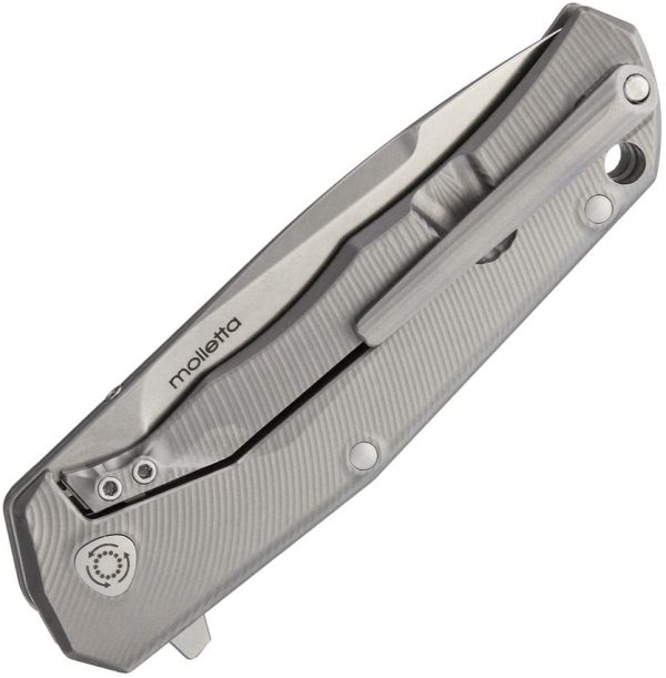 LionSTEEL TRE Titanium Gray Folding Knife M390 Blade Italy