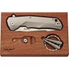 LionSTEEL TRE Titanium Gray Folding Knife M390 Blade Italy