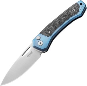 LionSTEEL Twain Button Lock Folding Knife CPM MagnaCut Blue