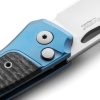 LionSTEEL Twain Button Lock Folding Knife CPM MagnaCut Blue