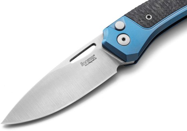 LionSTEEL Twain Button Lock Folding Knife CPM MagnaCut Blue