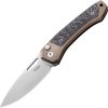 LionSTEEL Twain Button Lock Folding Knife CPM MagnaCut CF
