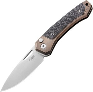 LionSTEEL Twain Button Lock Folding Knife CPM MagnaCut CF