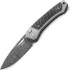 LionSTEEL Twain Button Lock Damascus Gray Titanium Folding Knife