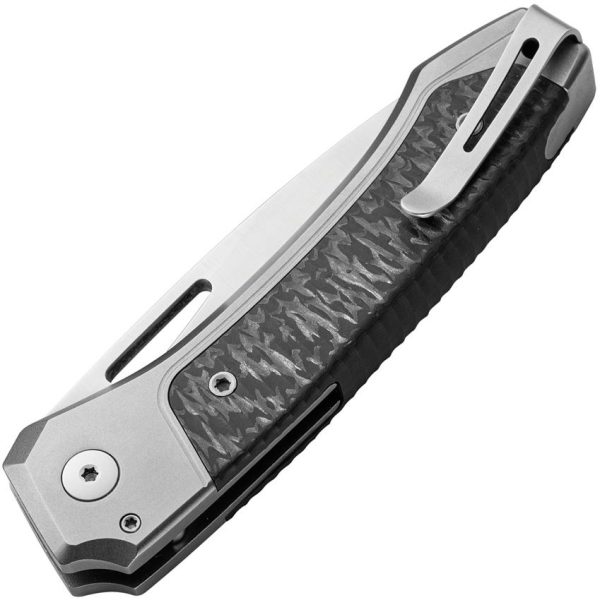 LionSTEEL Twain Button Lock Folding Knife CPM MagnaCut Gray CF