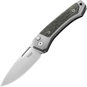 LionSTEEL Twain Button Lock Folding Knife CPM MagnaCut Green