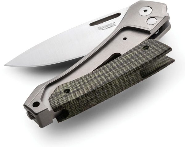 LionSTEEL Twain Button Lock Folding Knife CPM MagnaCut Green