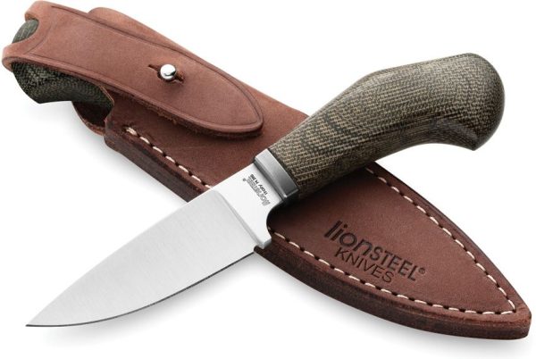 LionSTEEL Willy Fixed Blade Green Canvas M390 Stainless