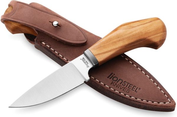 LionSTEEL Willy Fixed Blade Olive M390 Italian Knife Sheath