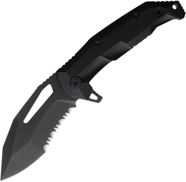 LOTAR Combat AKRAV Gen6X Ghost D2 Tanto Folding Knife Black