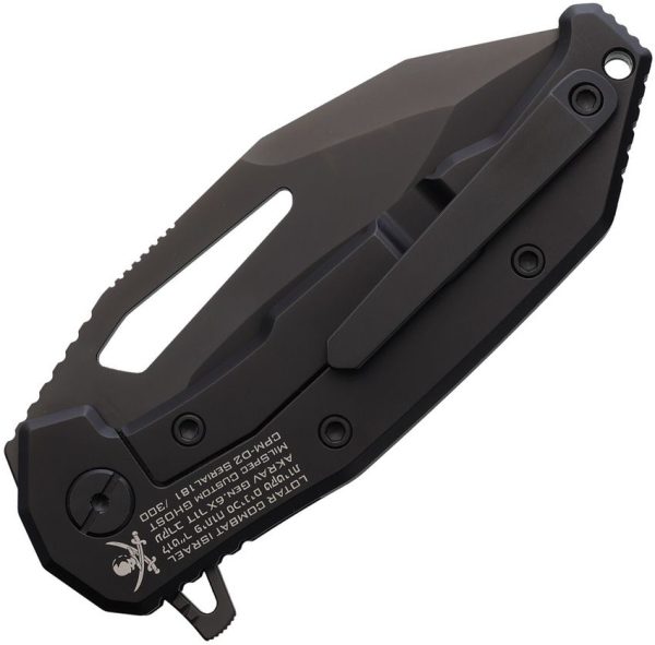 LOTAR Combat AKRAV Gen6X Ghost D2 Tanto Folding Knife Black