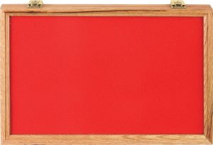 Displays Oak And Glass Display Case 12x18 Locking Red Foam