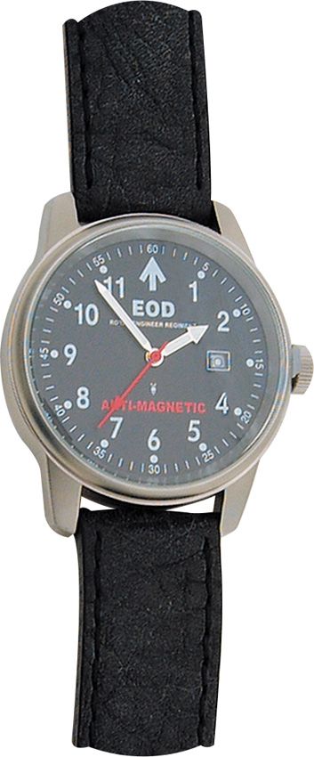 EOD Military Watch 40mm Stainless Steel - Black Leather Band