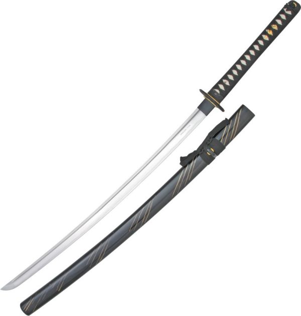 Katana Carbon Steel 26.5" Blade Fixed Sword Black Handle