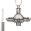 Skull Neck Knife Pendant Stainless Blade