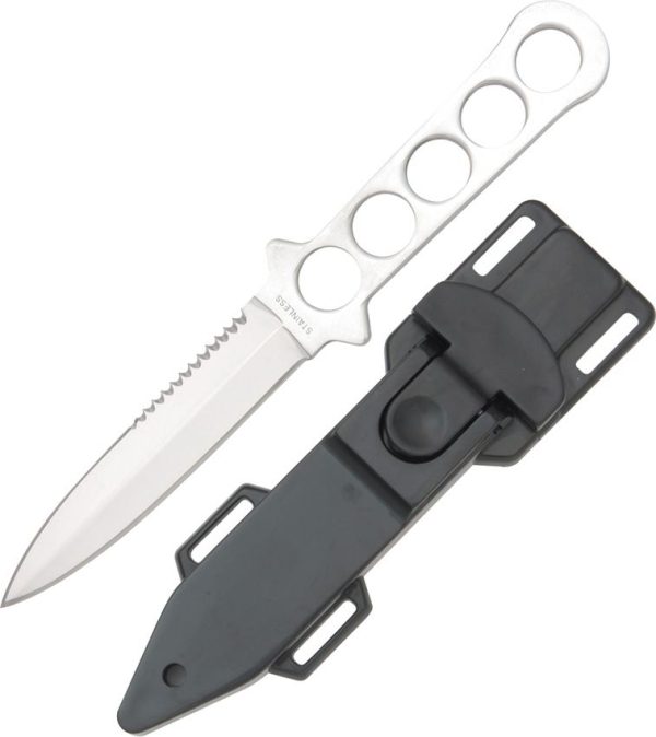 Diving Knife Double Edge Serrated Stainless