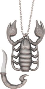 Scorpion Neck Knife Pendant Beaded Chain