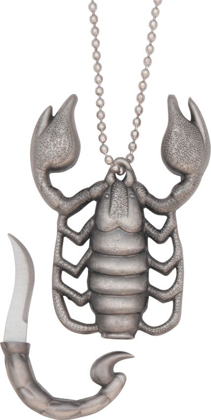 Scorpion Neck Knife Pendant Beaded Chain