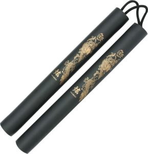 Miscellaneous Practice Nunchucks - Black Rubber 12.25 inches
