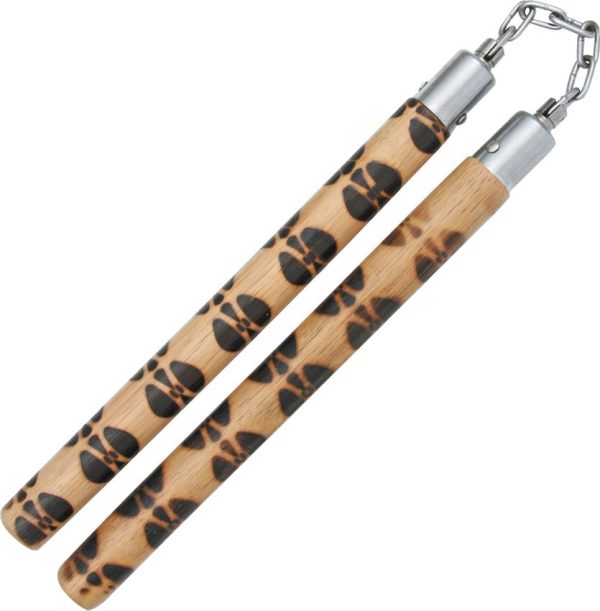 Miscellaneous Nunchucks - Rattan Wood Chrome Chain