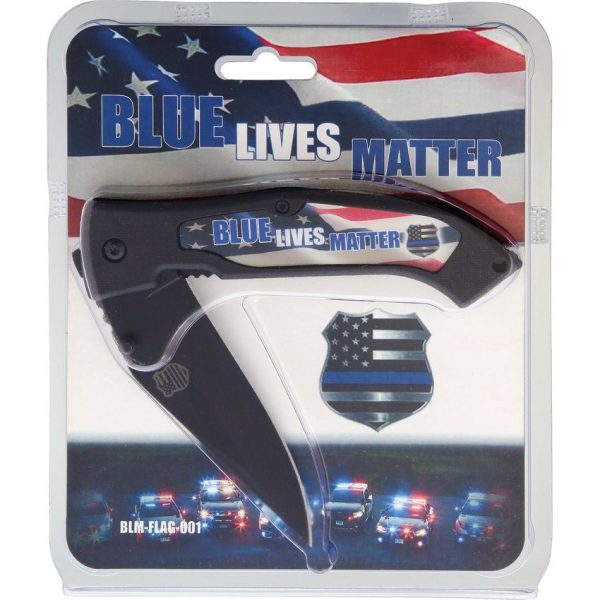 Miscellaneous Blue Lives Matter Linerlock - Black