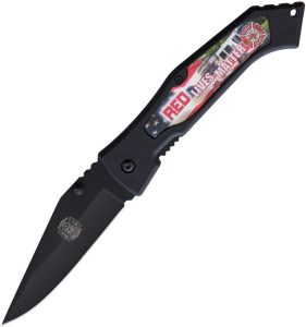 Miscellaneous Red Lives Matter Linerlock - Black ABS Handle