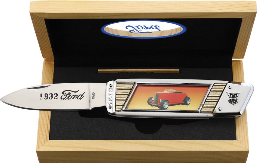 32 Ford Street Rod Folding Knife White Handle 4.25 Closed