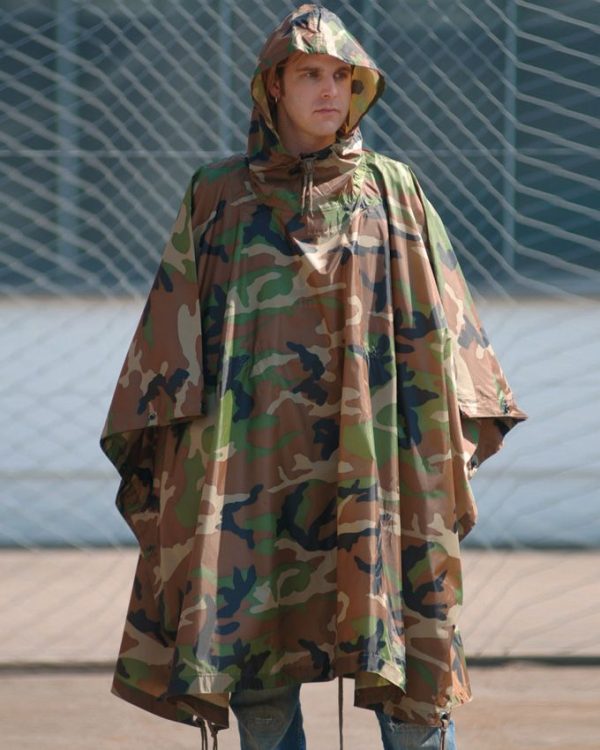 Mil-Tec Woodland Camo Ripstop Poncho - Water Resistant