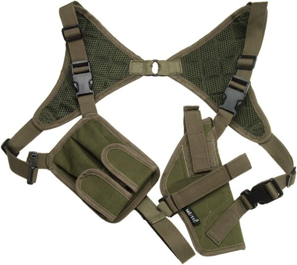 Mil-Tec OD Cordura Shoulder Holster - Adjustable Two-Hand