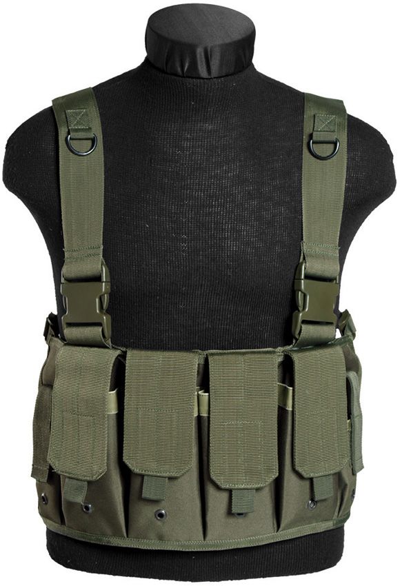 Mil-Tec OD Mag Carrier Chest Rig Tactical Vest AK47 Pistol