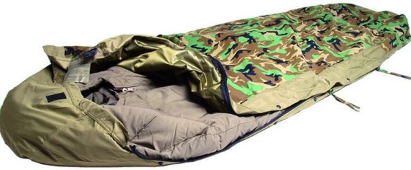 Mil-Tec Woodland Camo Sleeping Bag C Waterproof 2-Way Zipper
