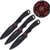 Throwing Knife Set 3 Piece Black Stainless Steel with Target
